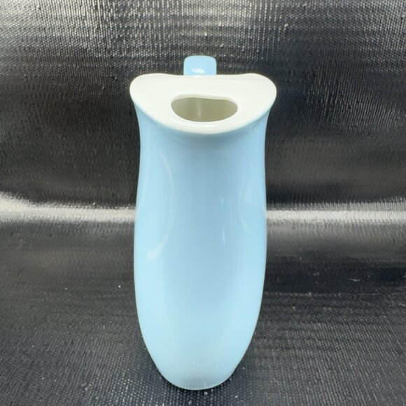 Vintage Hall Pottery Nora Pitcher Carafe Jug Pale Blue White Inside Stoneware - Picture 7 of 11